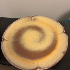 Vintage Frankoma Elegant Gold and Brown Decorative Plate